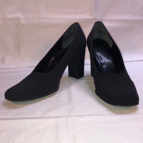 Sesto Meucci “Colette,” Black Fabric Heels/Pumps, W7.5 M, w/3.25” Heel - Picture 2 of 16